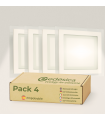 Pack X4 Downlight LED 18W Cristal Cuadrado Blanco Empotrable